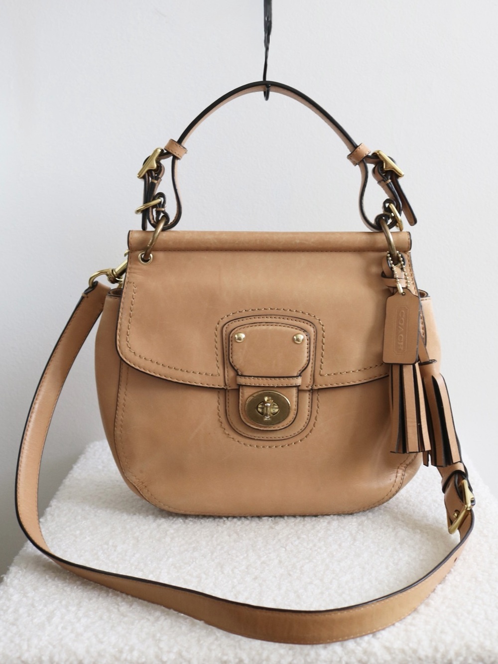 Vintage Coach Legacy Willis Re-Edition Light Tan Gold Hardware